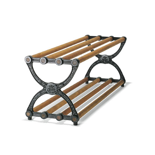 SKOHYLLA MED GJUTJÄRNS KONSOLER SVART/BRUNBETS 120 cm
