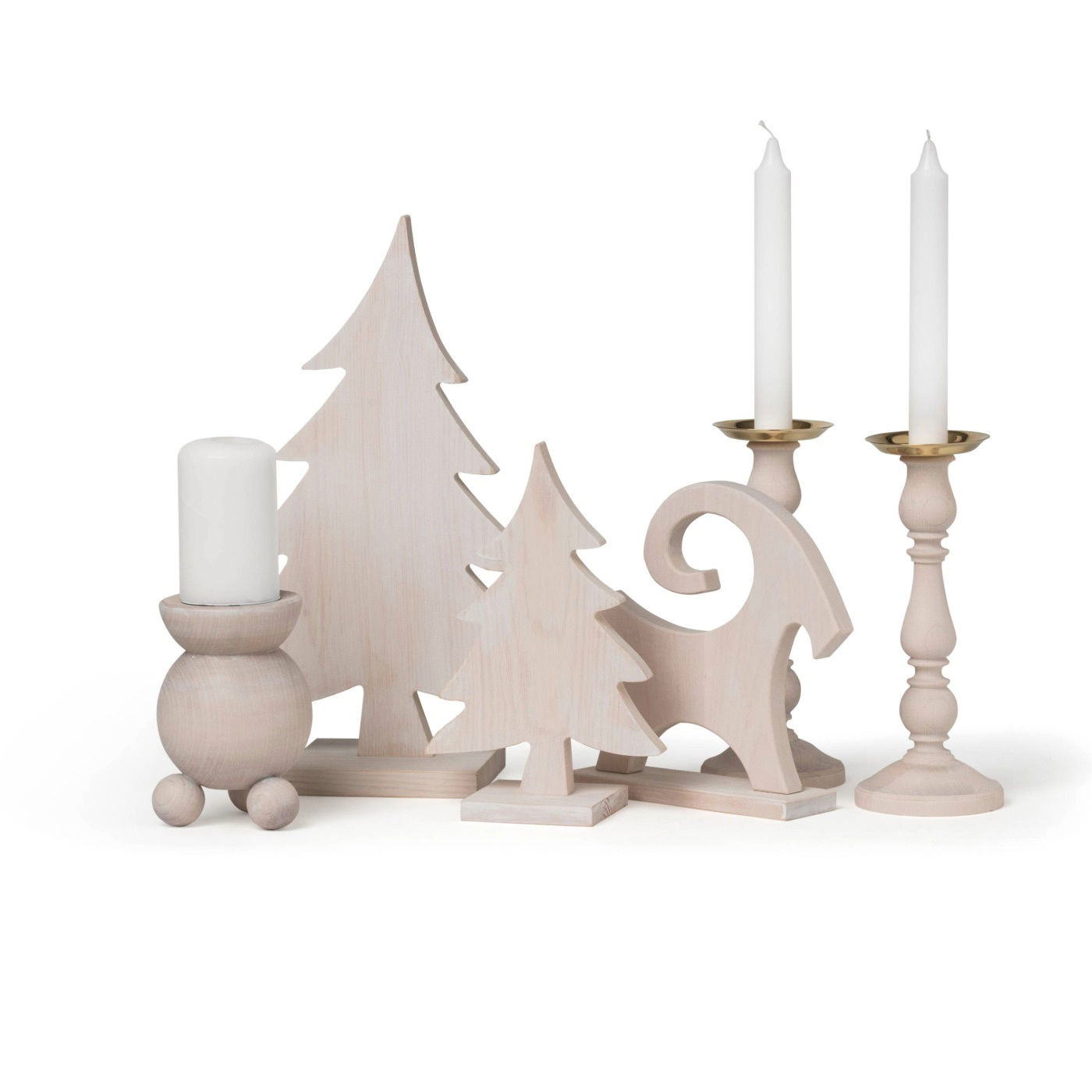 Kulljusstake dekorvax vit 13 cm