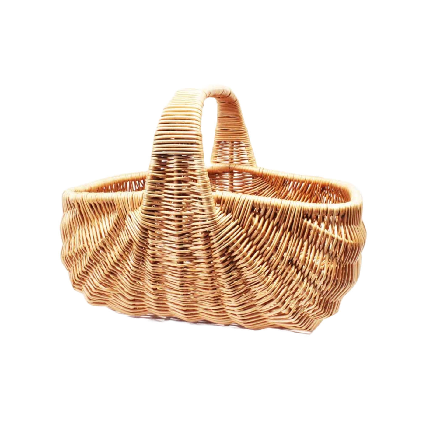 Stor Holländar korg i naturpil, handflätad och unik