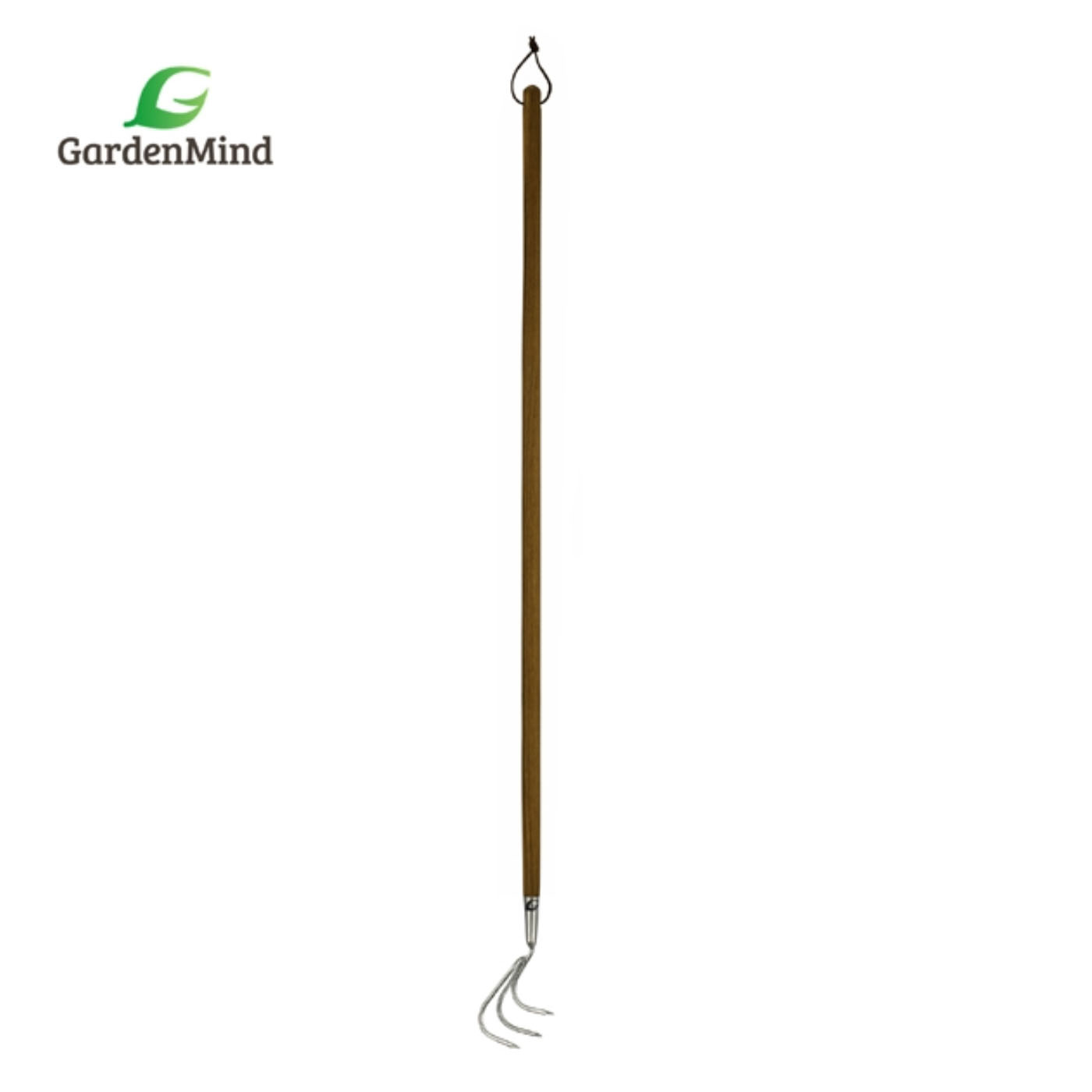 GardenMind kultivator med mörkbetsat trähandtag och stålblad 